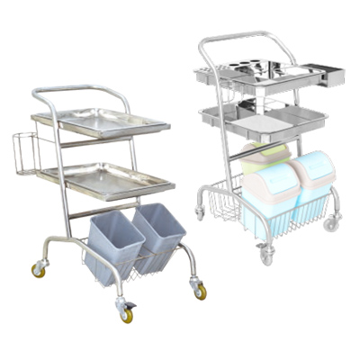 上海躍進不銹鋼治療車醫(yī)用推車